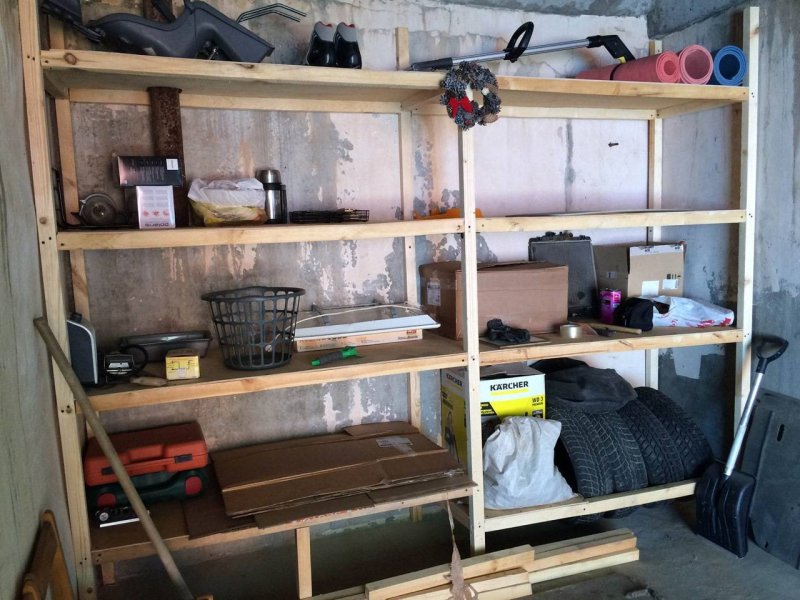 Shelves in the garage