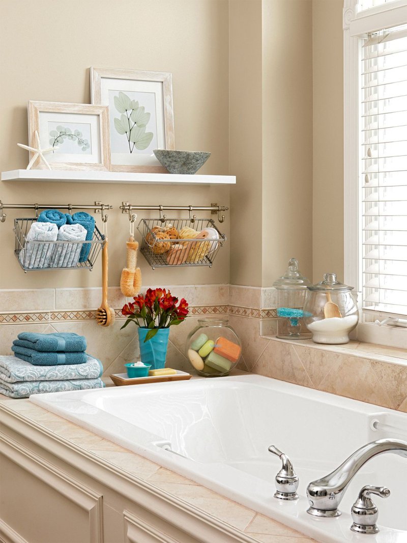 Shelves over the bathroom