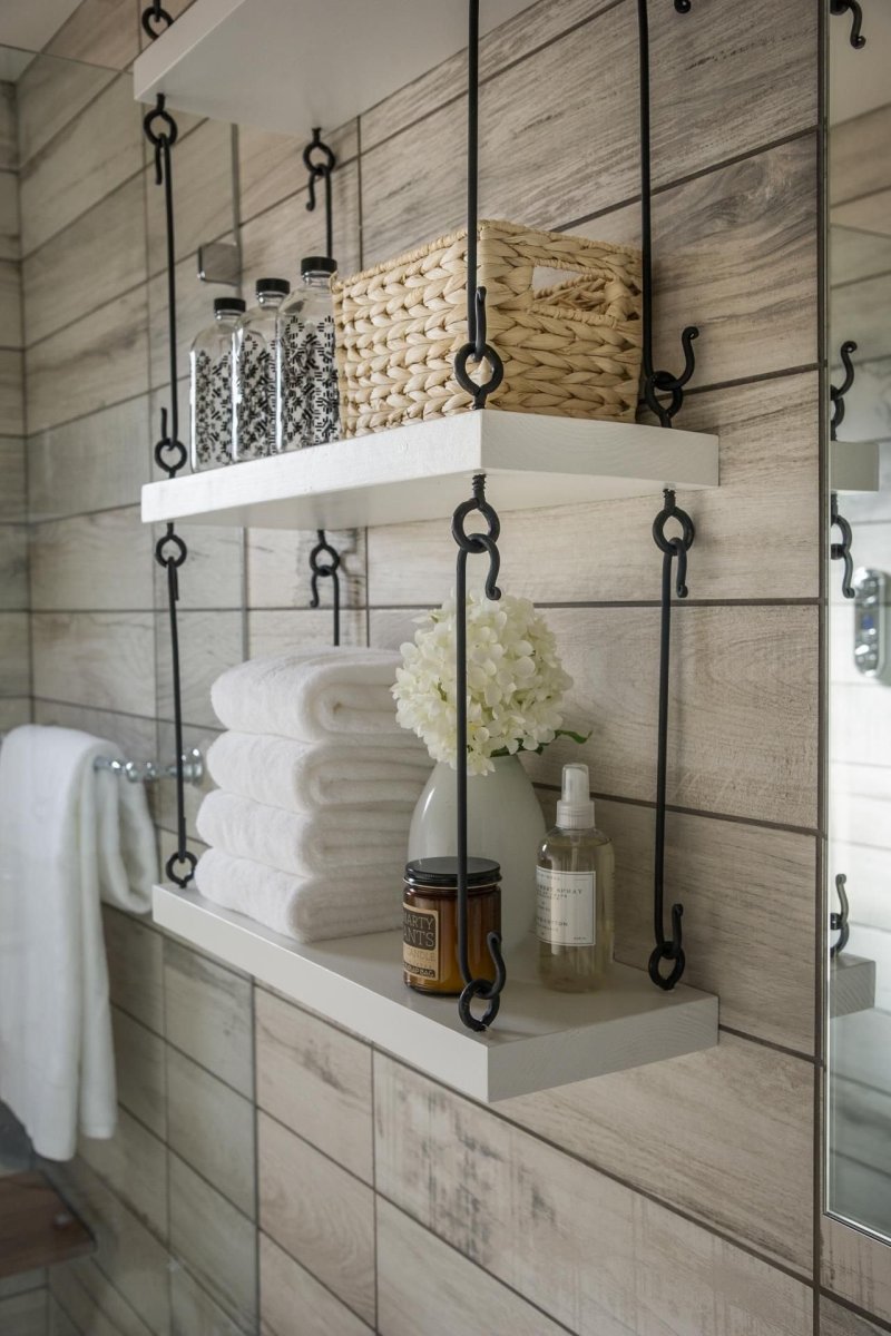 Bathroom shelves loft