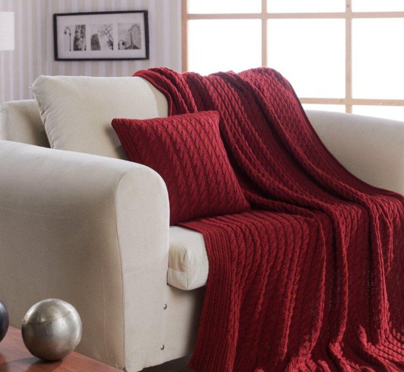 A blanket on an armchair