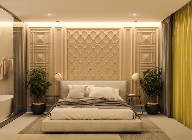 Bedroom in a modern classic style