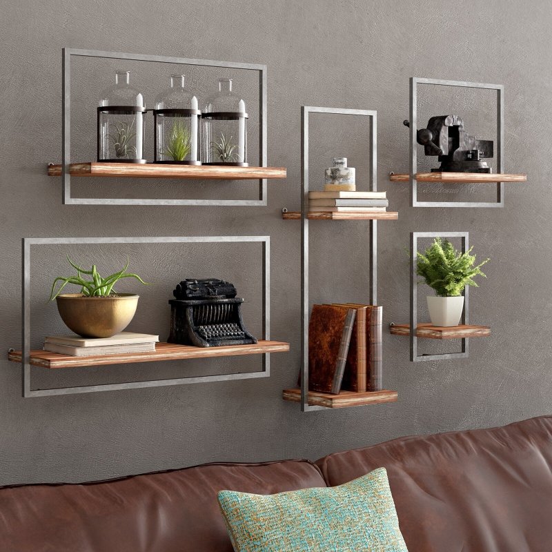 Shelves on the wall in the interior