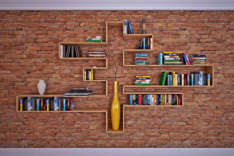 Book shelf in the style of loft