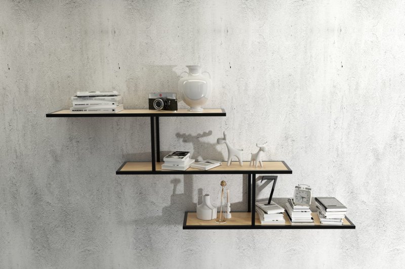 Shelves on the wall in the style of loft