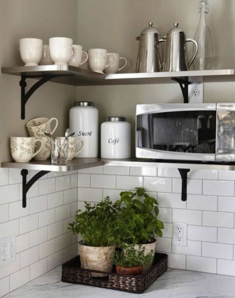 Shelves in the kitchen