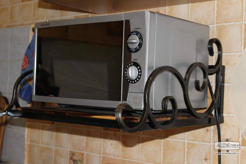 Forged shelf under the microwave