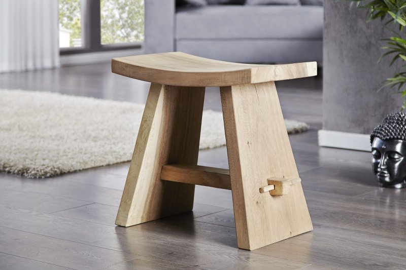 The stool is small wooden