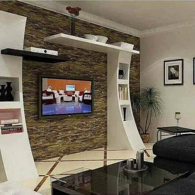 TV stand on the wall