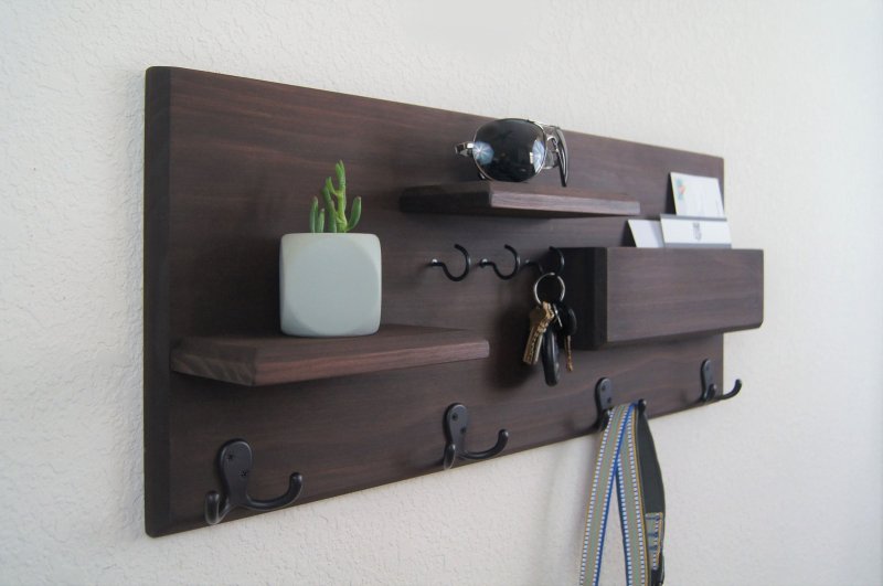 Shelves for keys in the hallway