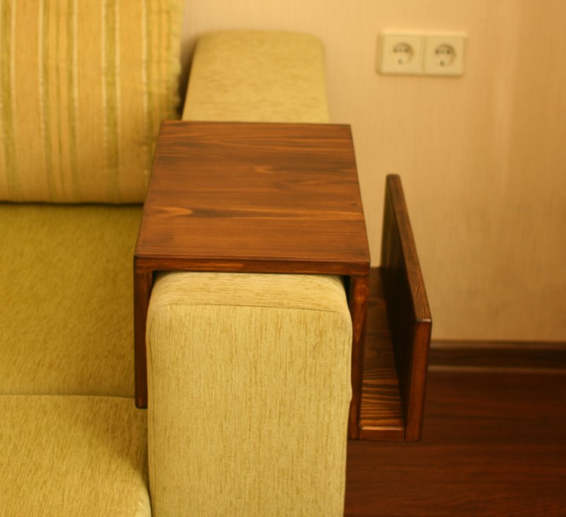 The armrest of the sofa