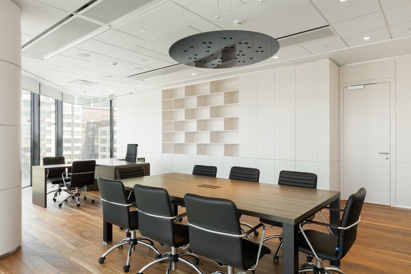 The interior of the bank’s office