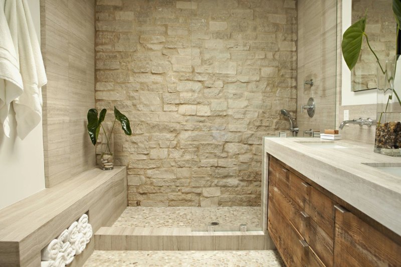 Bath -finishing with a stone