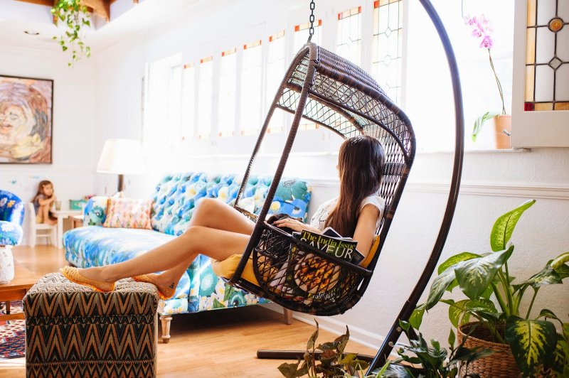 Suspended chair in the interior