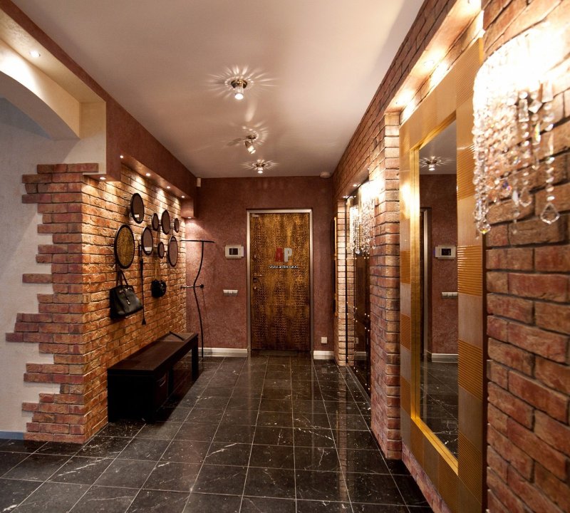 Brick in the interior of the hallway