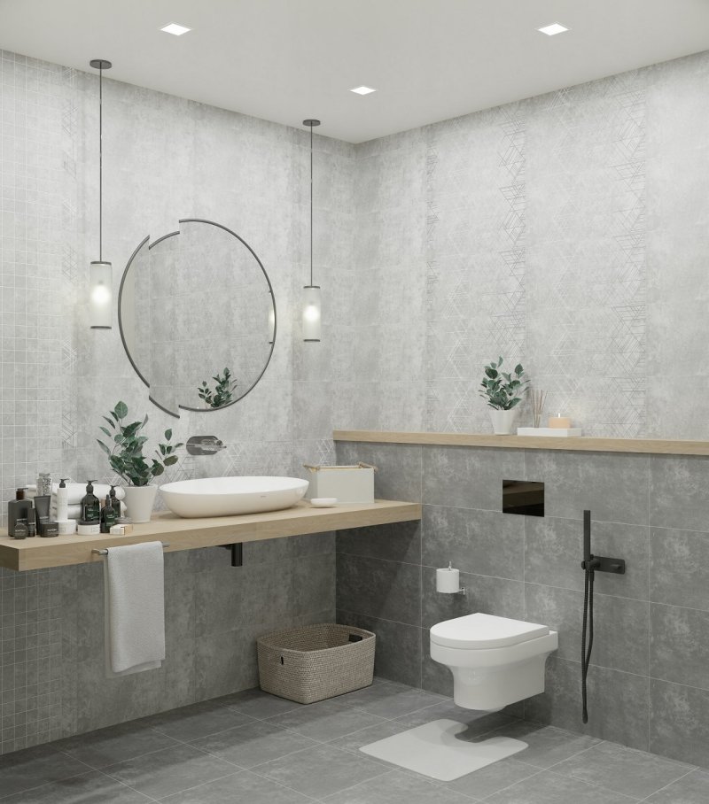 Gray bathroom tile