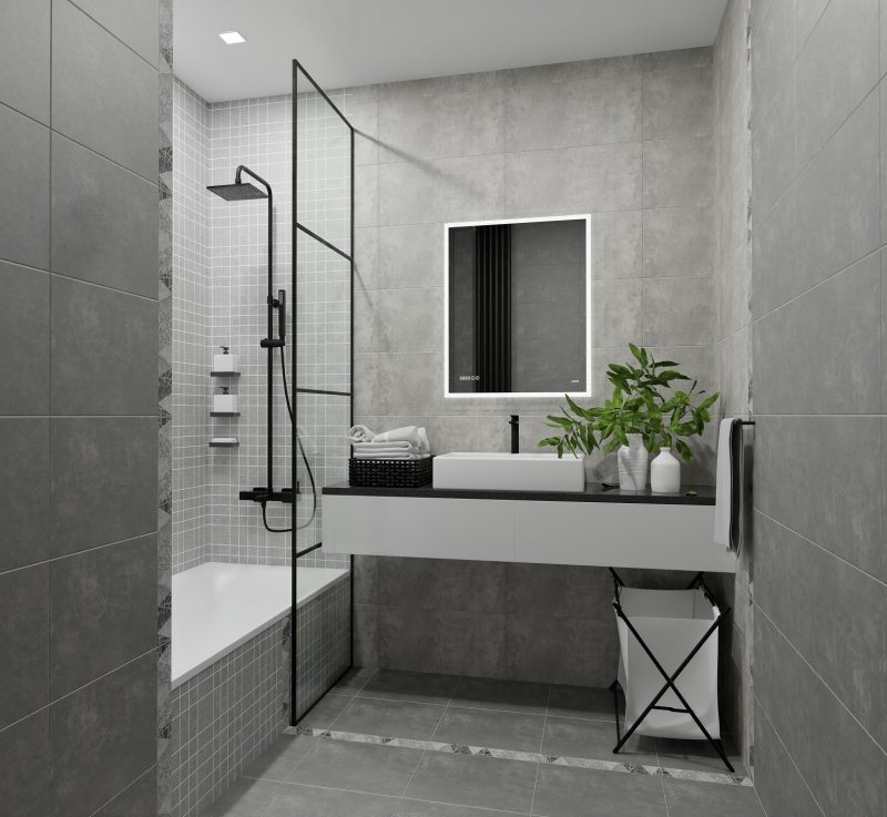 Gray bath design