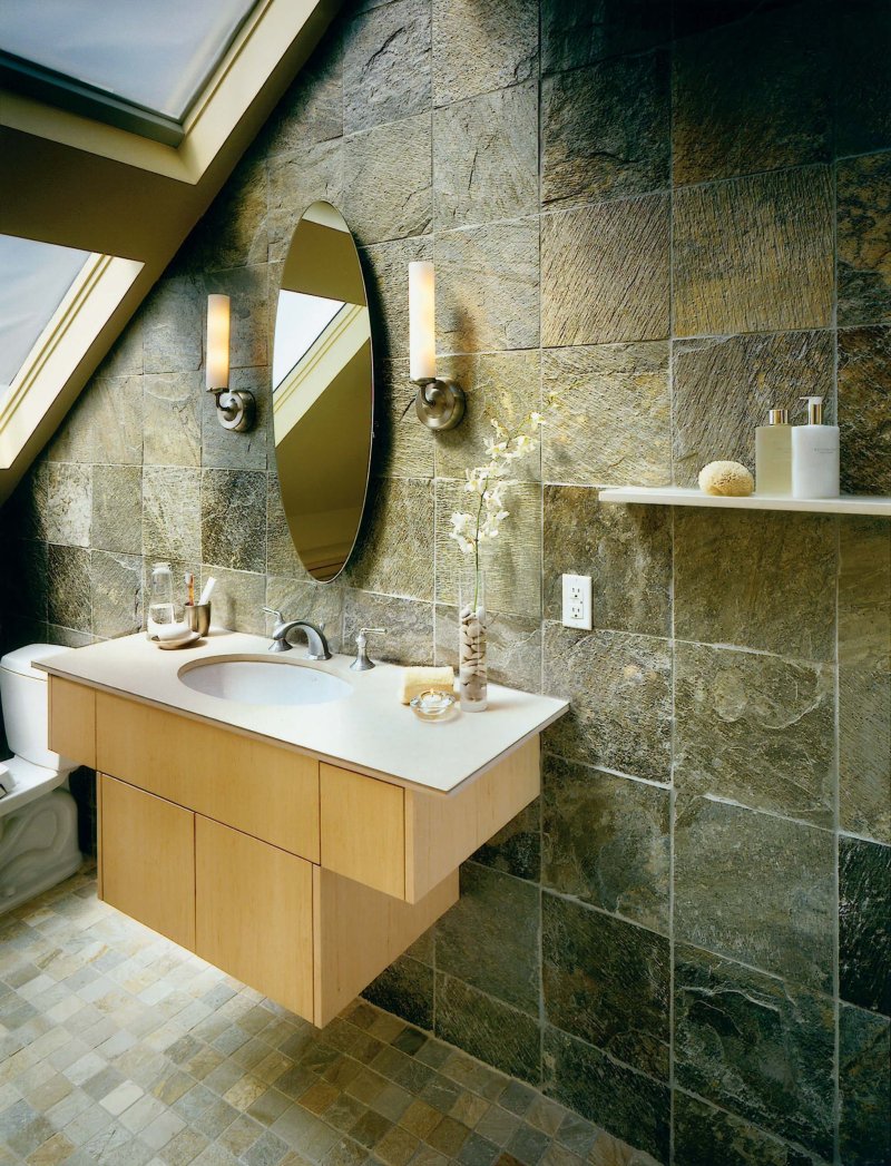 Bathroom finishing with stone