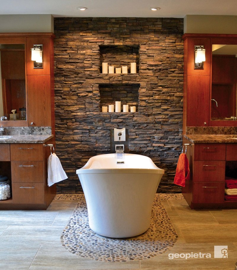 Bathroom finishing with stone