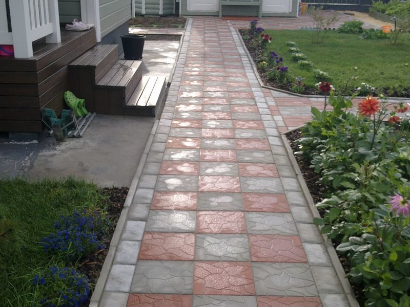 Garden path from tiles