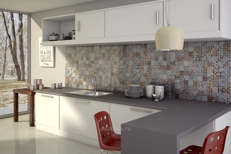 Mosaic tile for kitchen on apron