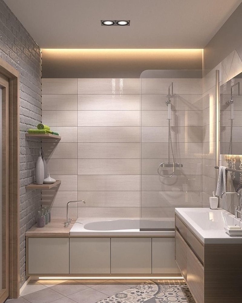 Design of a bright bathroom