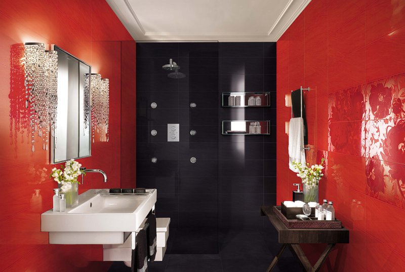 Red Bathroom Tiles