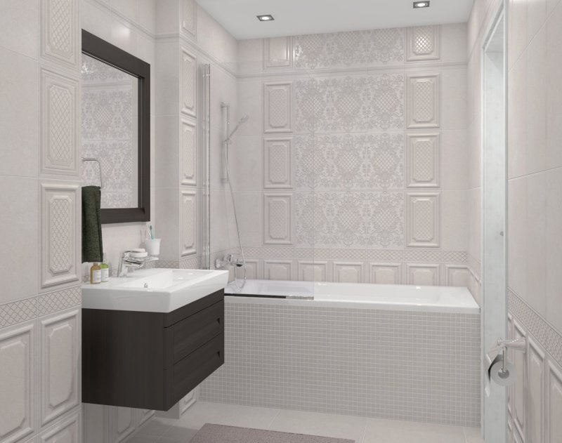 Bathroom design with tiles