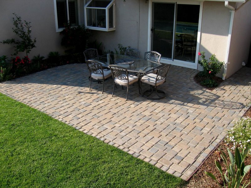 Paving slabs in the courtyard of a private house