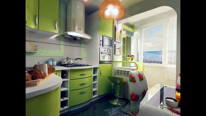 Interior of small -sized kitchen 6 sq.m