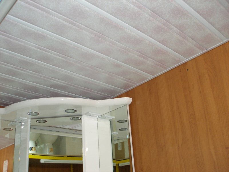 Plastic ceiling in the bathroom