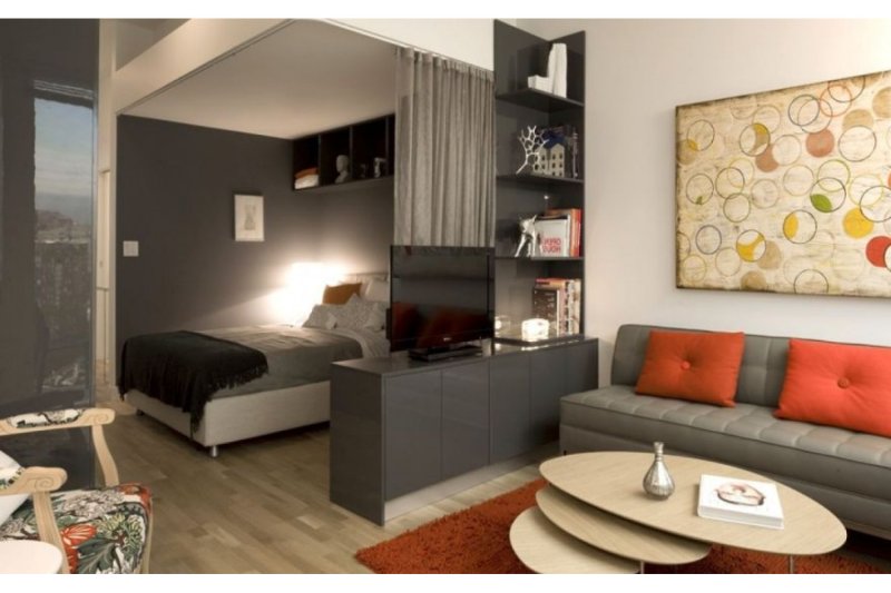 Interiors of one -room apartments