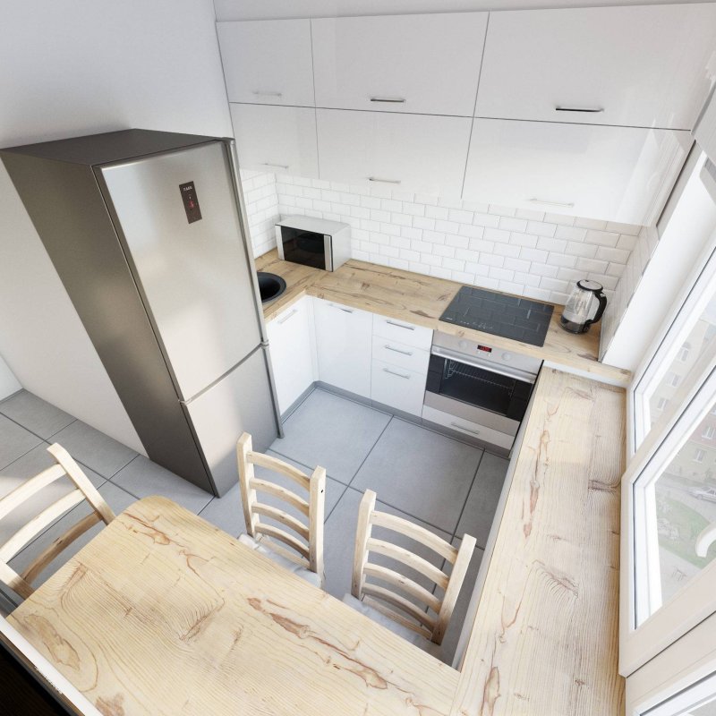 The interior of a small kitchen