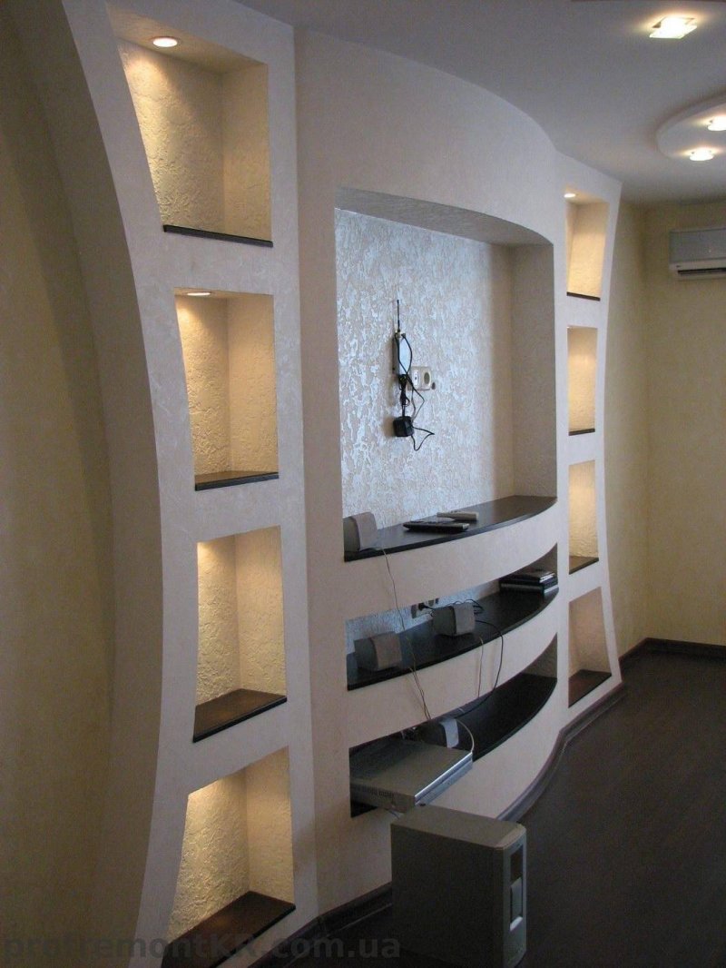 Hypsum cardboard shelves