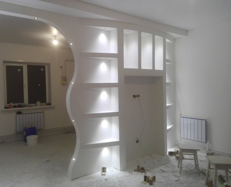 Partitions made of drywall interior