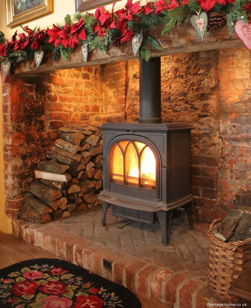 Stove a fireplace for a country house