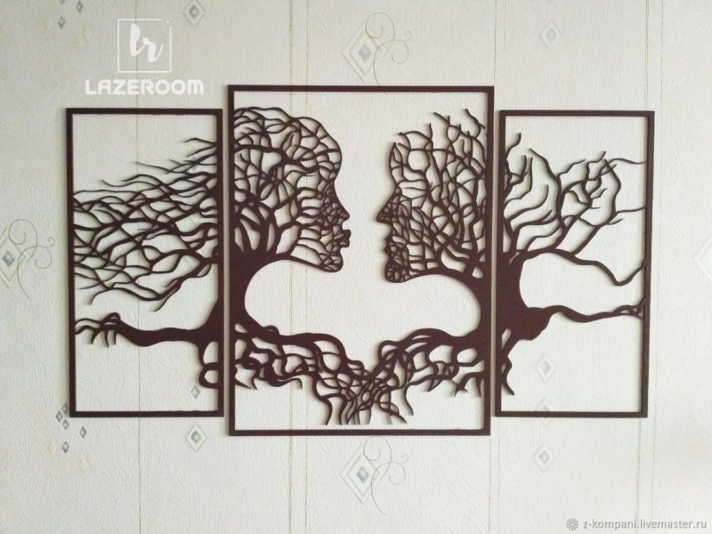 Panel tree on the wall