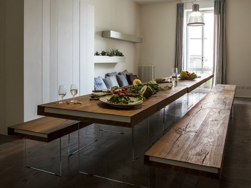 Dining table oak bunratti loft