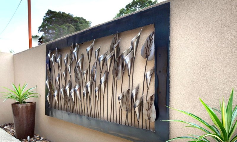 Metal panel on the wall