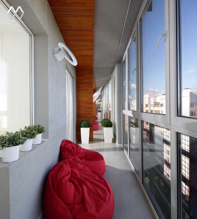 The interior of the balconies