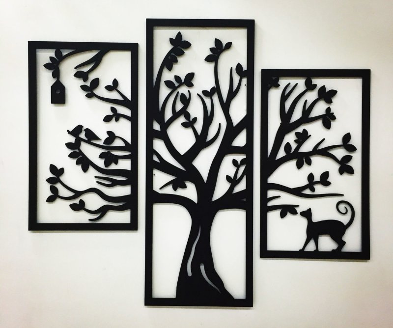 Panel tree on the wall