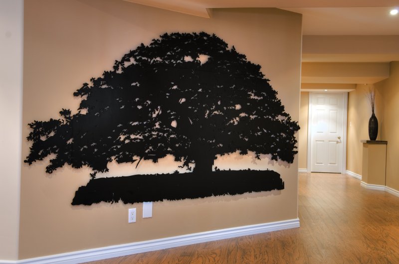 Panel tree on the wall