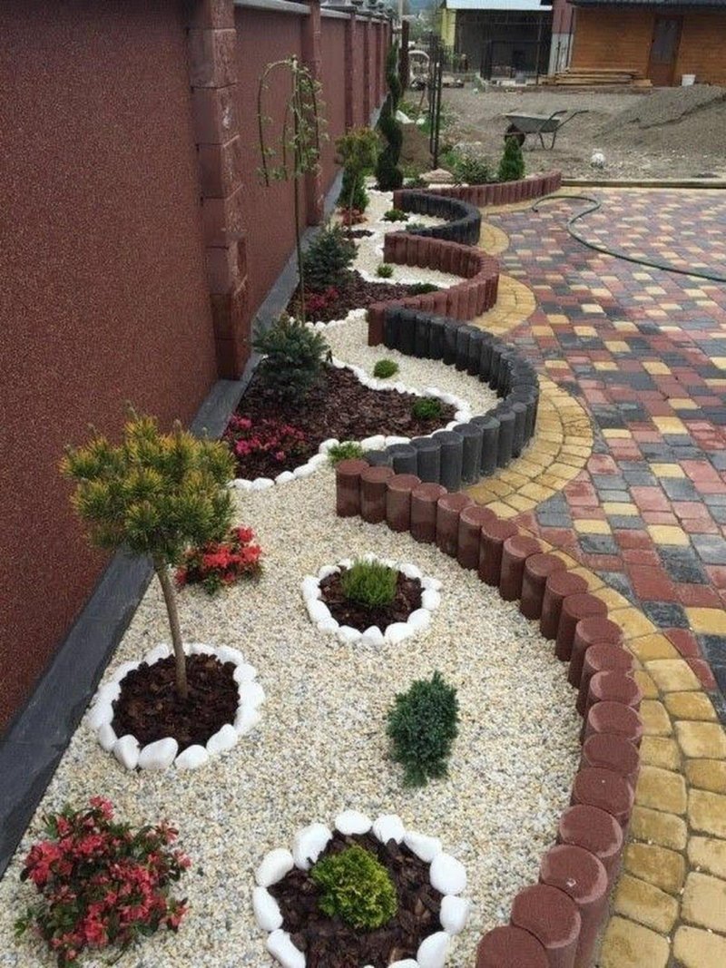 Brick flowerbed