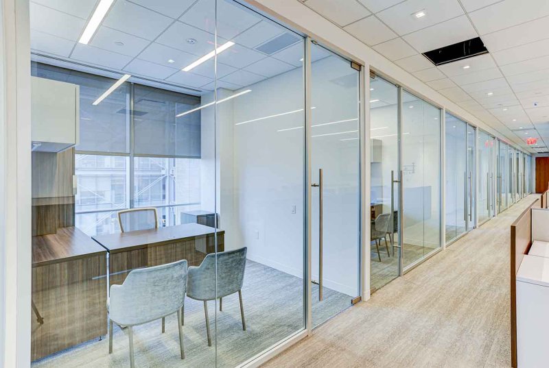 Glass office partitions