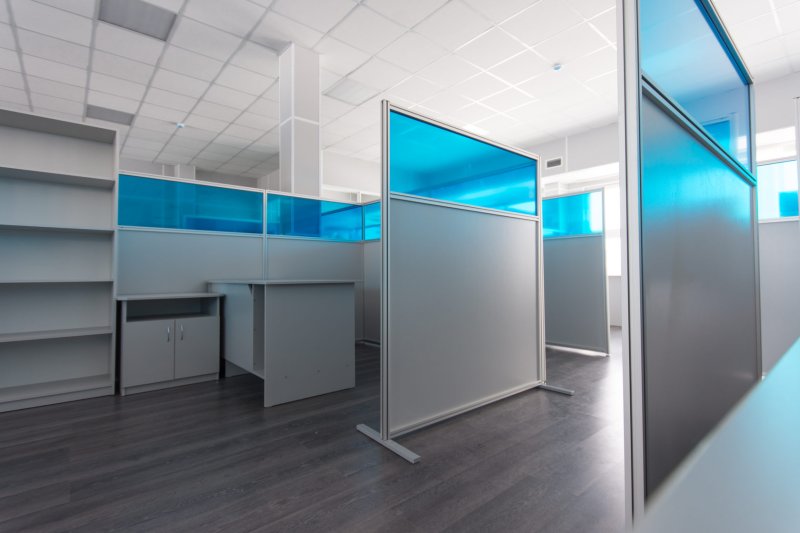 Glass office partitions