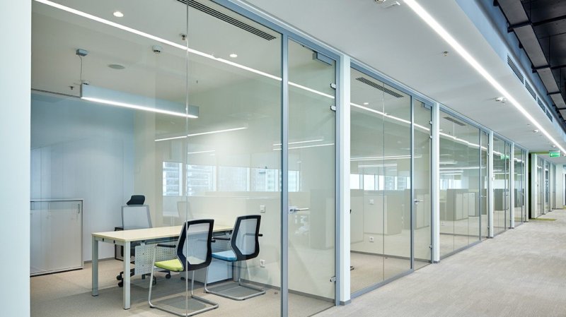 Glass partitions