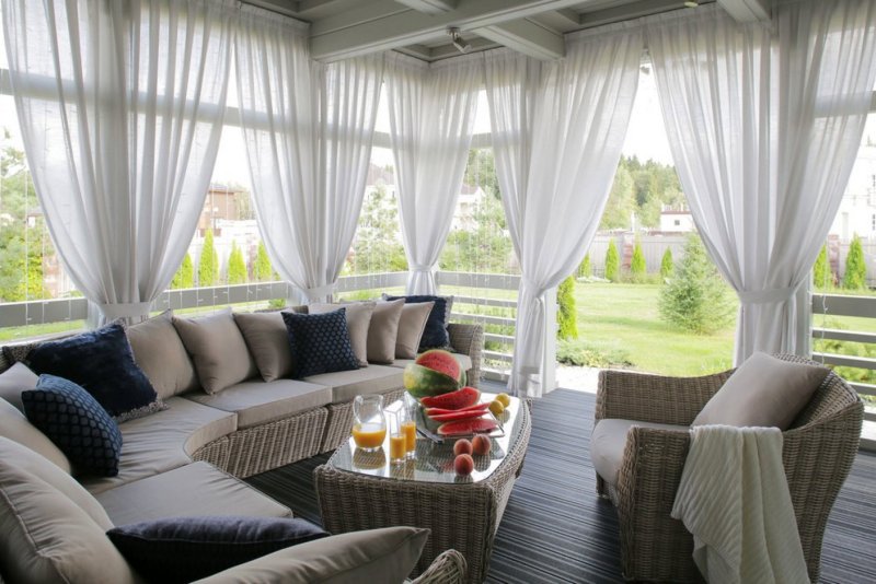 Curtains on the veranda