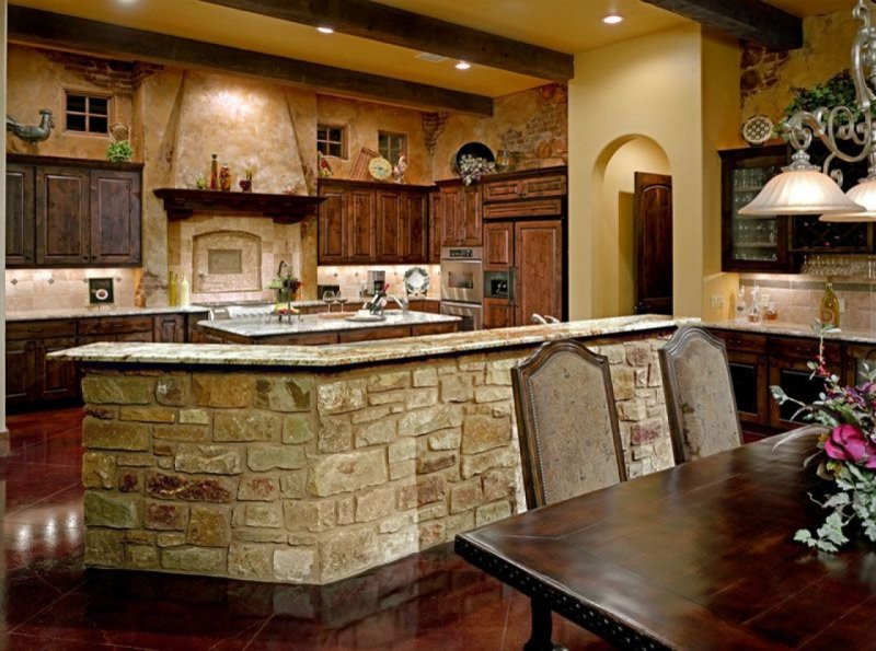 Kitchen decoration with decorative stone