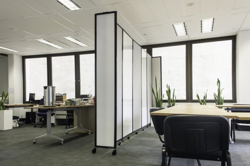 Glass office partitions