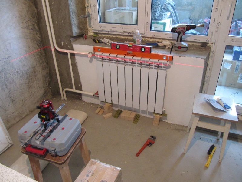 Heating radiator in a panel house