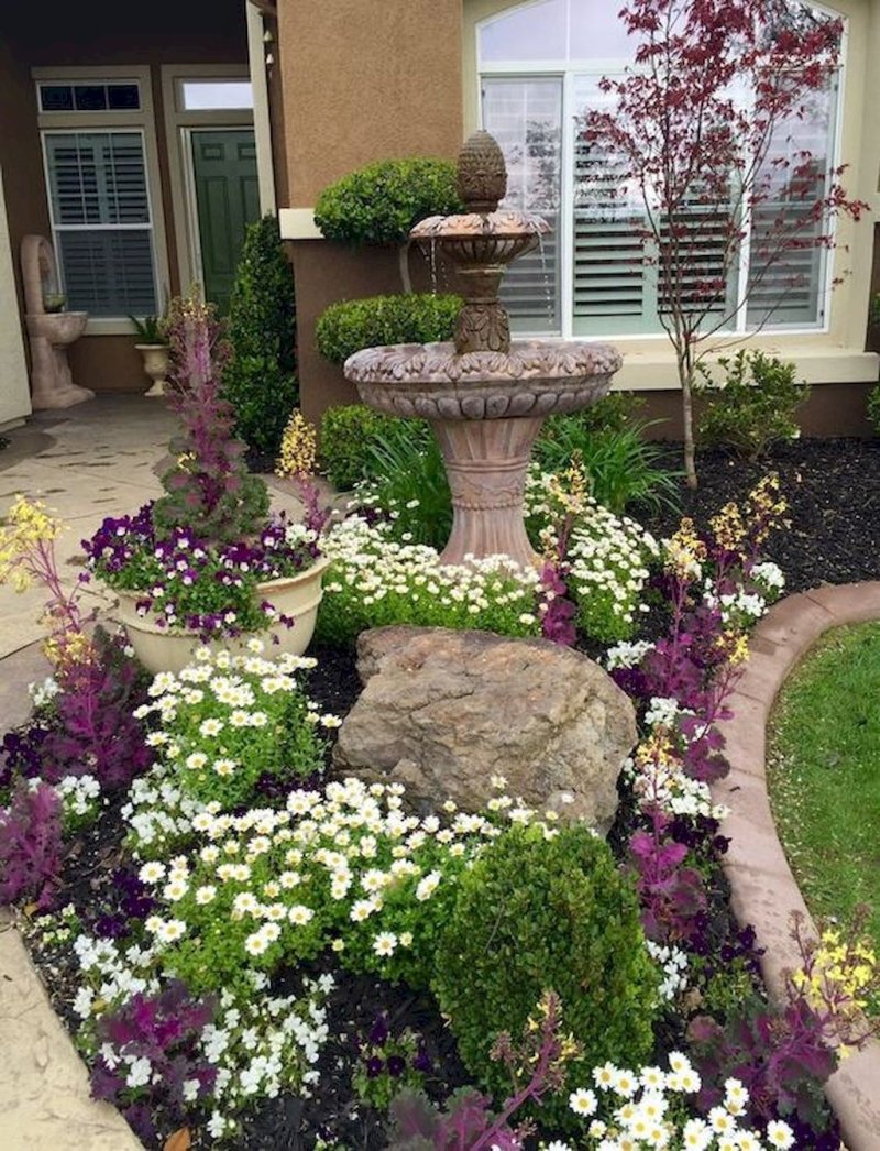 Club of flower beds in the courtyard of a private house